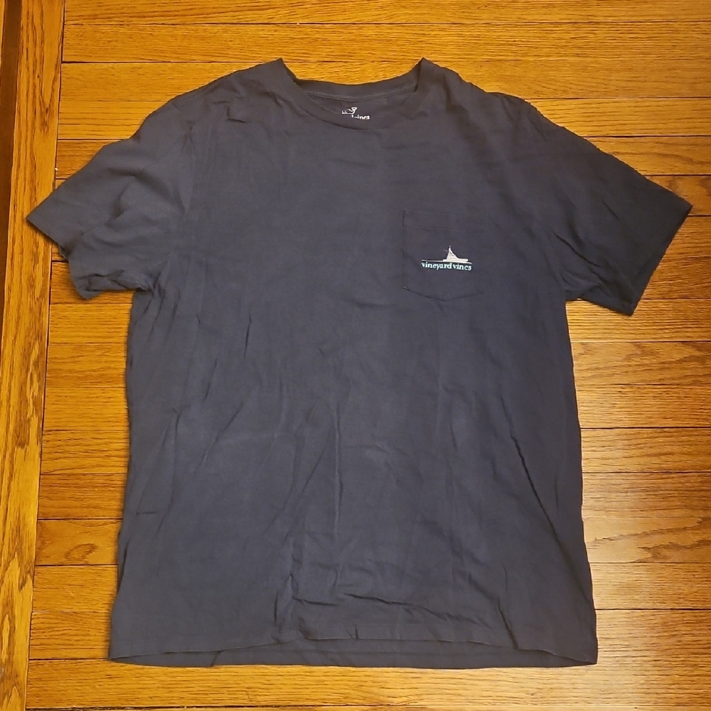 Vineyard Vines Men's Navy Short Sleeve Tee With Boat Print XL